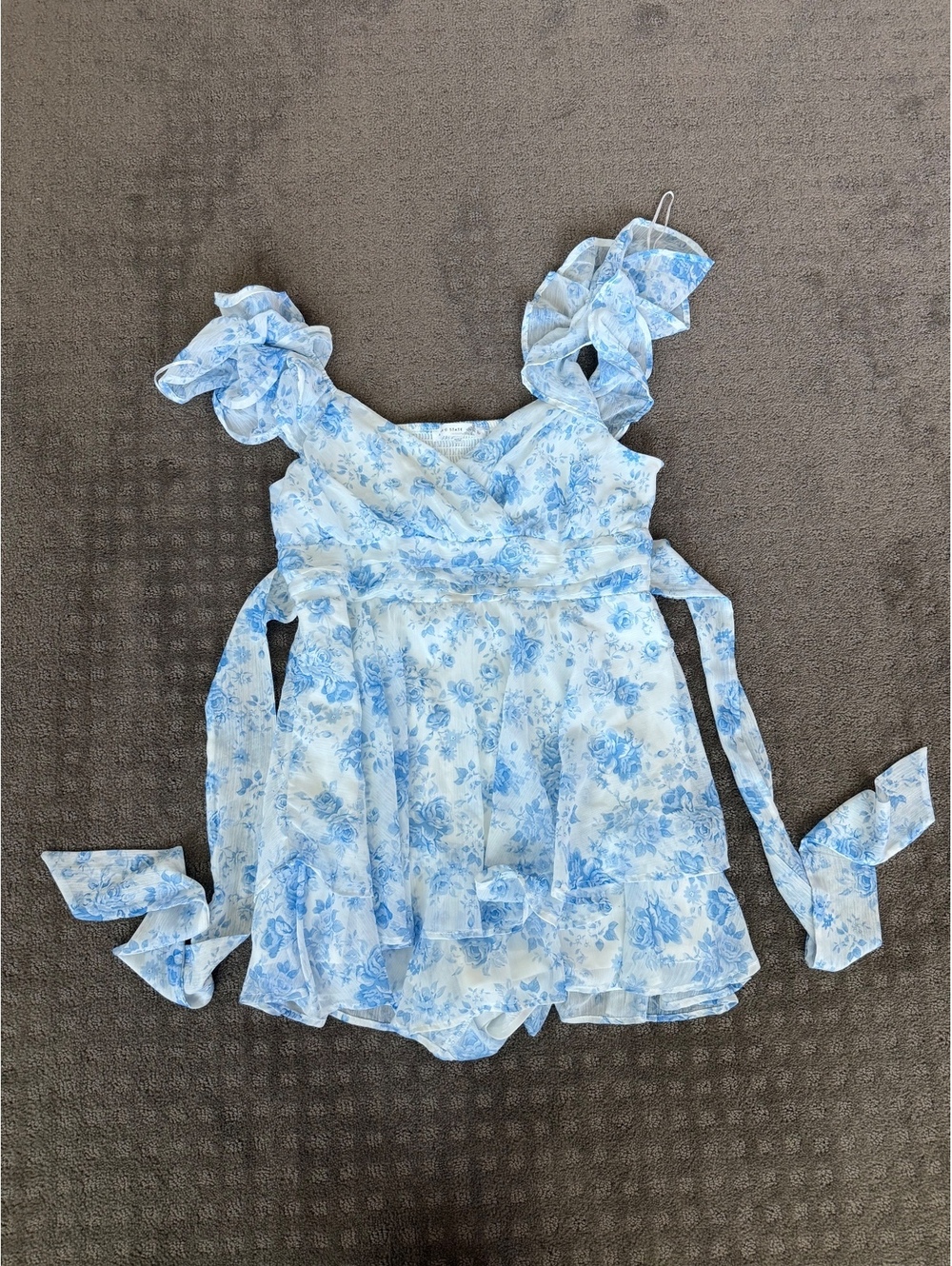 Altar’d State Girls Blue Floral Ruffle Dress Size XL
